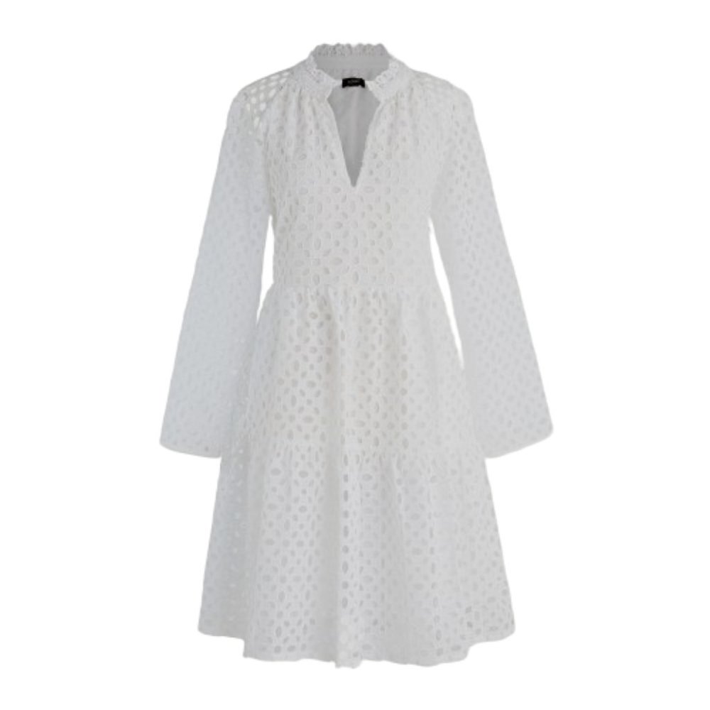 NWT Womens Size Medium J. Crew White Tiered Popover Dress in Embroidered Eyelet